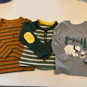 Cat & Jack Orange and Green Long Sleeve Tees